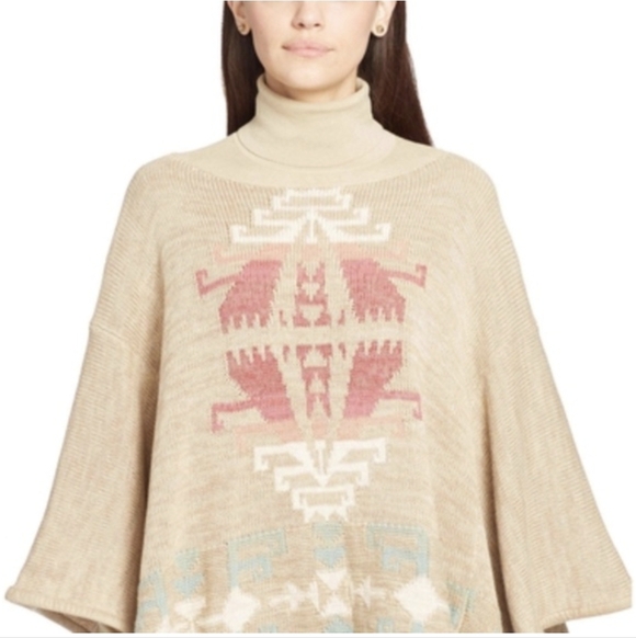 Lauren Ralph Lauren Tannia Boatneck Poncho Sweater - Picture 3 of 7